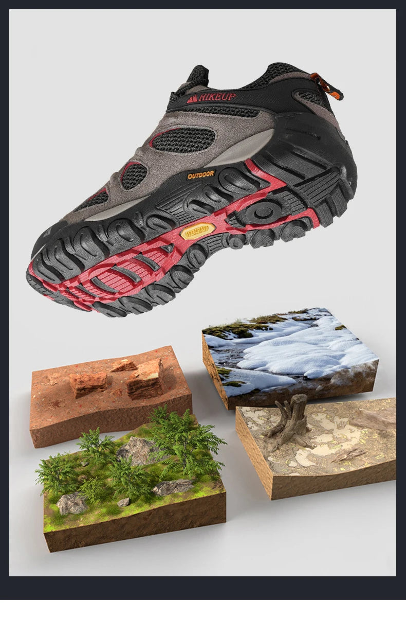 Hikeup Scarpe Da Uomo Traspiranti Da Trekking All'aperto Antispruzzo Mountain Climbing Sport Sneaker Da Trekking