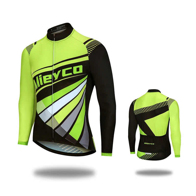 MIEYCOM Abbigliamento Ciclismo Uomo Maniche Lunghe Giacca Traspirante Protezione Solare MTB Corsa Primavera Autunno