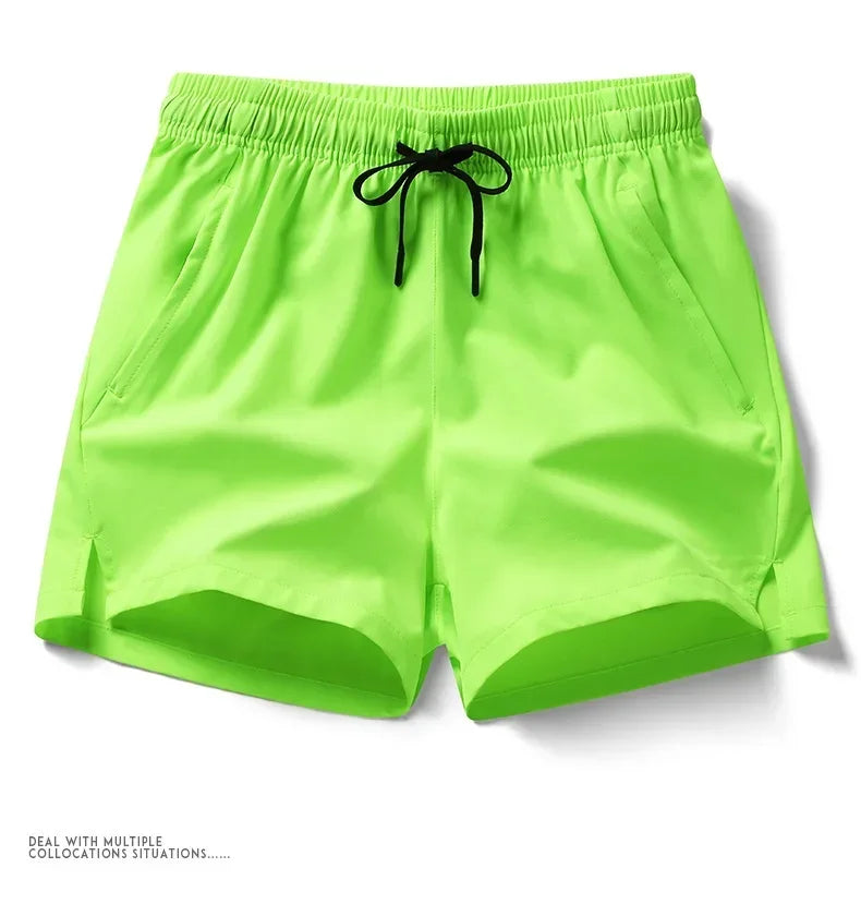 Pantaloni Sportivi Leggeri Da Uomo Con Tasche Pantaloncini Corti Estivi Da Fitness In Tinta Unita Per Jogging E Spiaggia