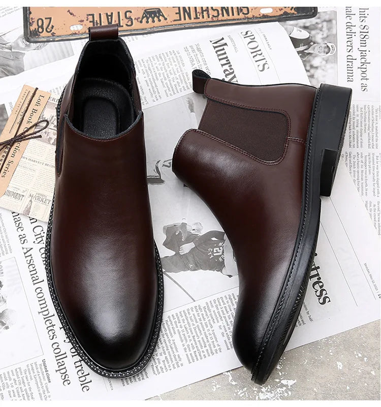 Stivaletti Chelsea In Pelle Da Uomo Di Lusso Fatti A Mano Slip On Per Abito Formale E Casual