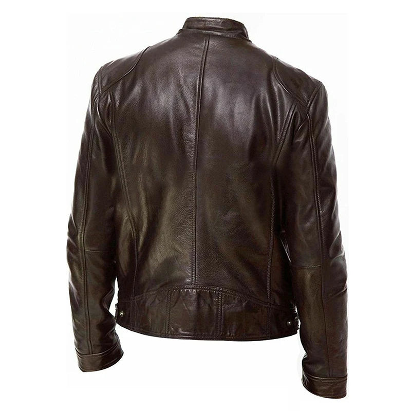 Giacche Da Moto 2024 Uomo Slim Fit In PU Pelle Sintetica Antivento Autunno Moda Casual Con Bavero