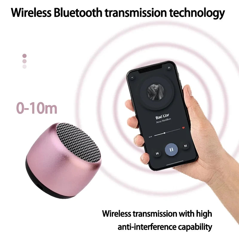 M1 Mini Altoparlante Bluetooth Portatile in Metallo con Subwoofer Integrato e Audio Wireless