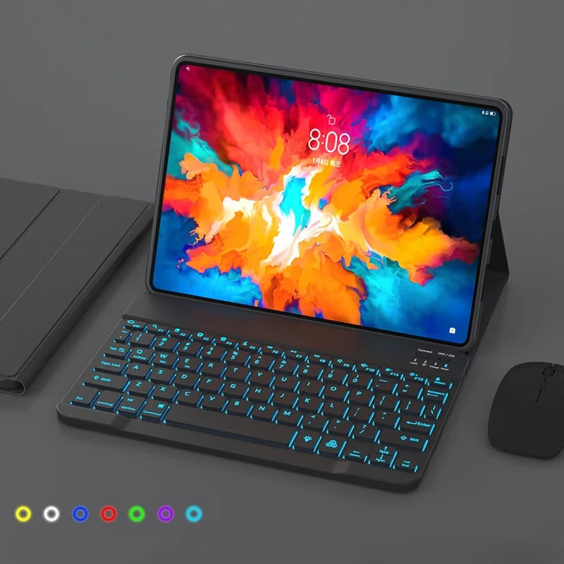 Custodia per Lenovo Idea Tab Pro 12.7 Pollici 2025 TB373FU con Tastiera Staccabile Retroilluminata in Pelle
