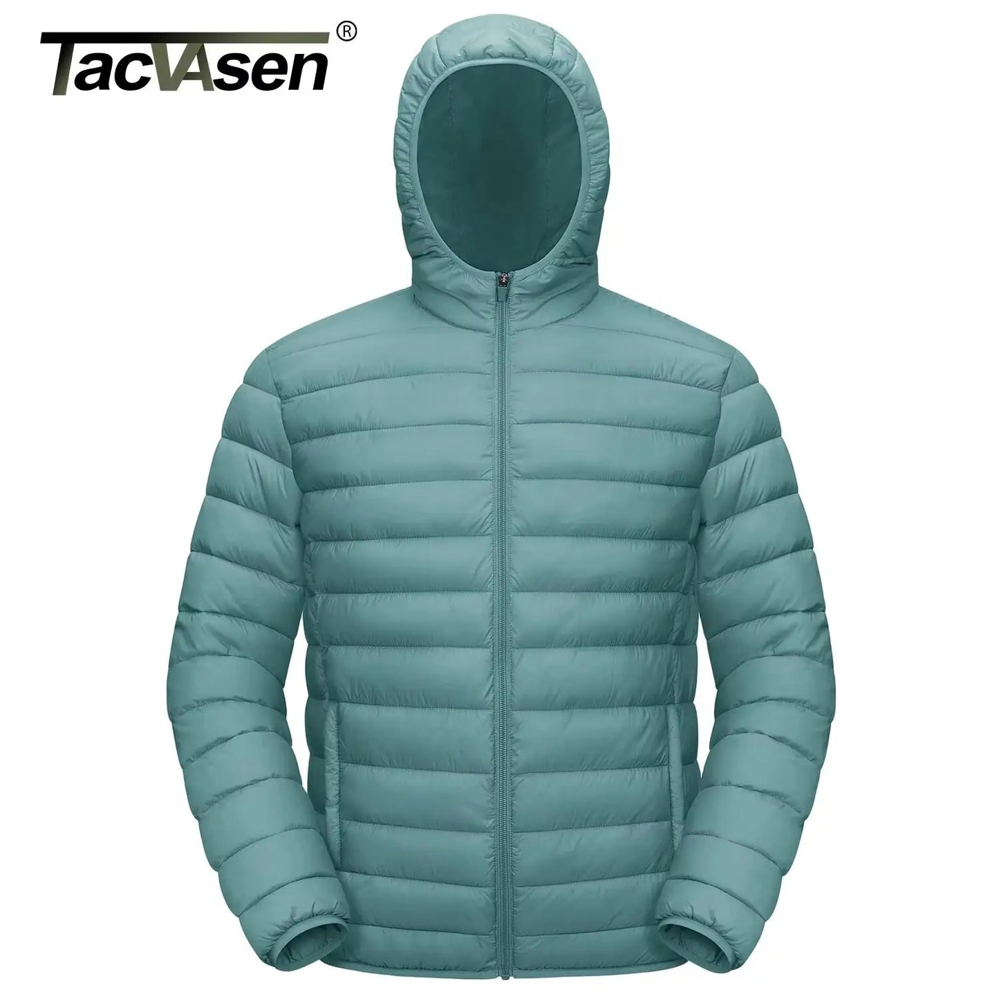Tacvasen Piumini Leggeri Cappuccio Idrorepellente Giacca Trapuntata Isolata Uomo