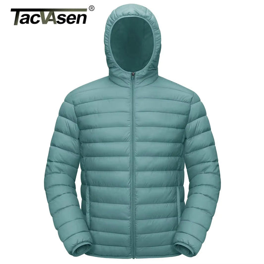 Tacvasen Piumini Leggeri Cappuccio Idrorepellente Giacca Trapuntata Isolata Uomo