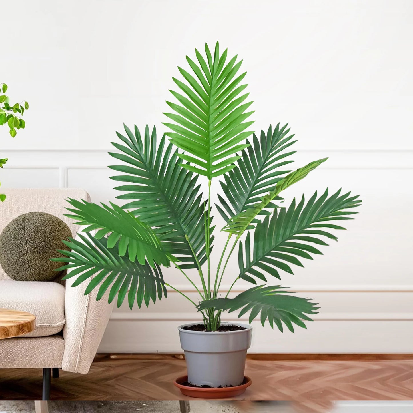 Palma Artificiale Tropicale Con Rami Di Foglie In Plastica Verde Per Decorazione Giardino Esterno Misure 50 90 120 Cm