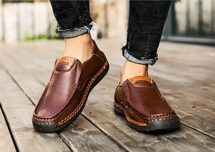 Mocassini Da Uomo Slip Traspiranti Scarpe Da Guida In Vera Pelle Fatte A Mano Eleganti Casual