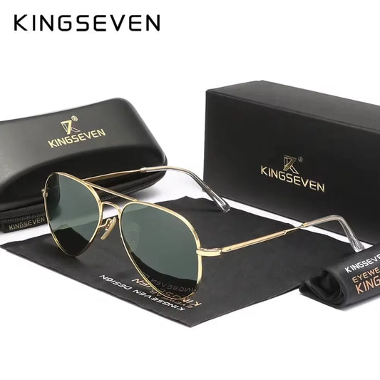 Kingseven Occhiali Da Sole Pilota In Lega Polarizzati UV400 Antiriflesso Full Frame Da Donna Lusso Retrò