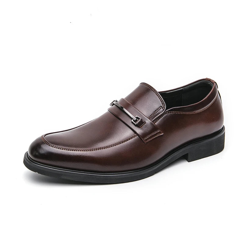 Scarpe Formali In Pelle Da Uomo Mocassini Slip On Classico Punta Tonda Traspirante Antiscivolo Per Ufficio Matrimonio