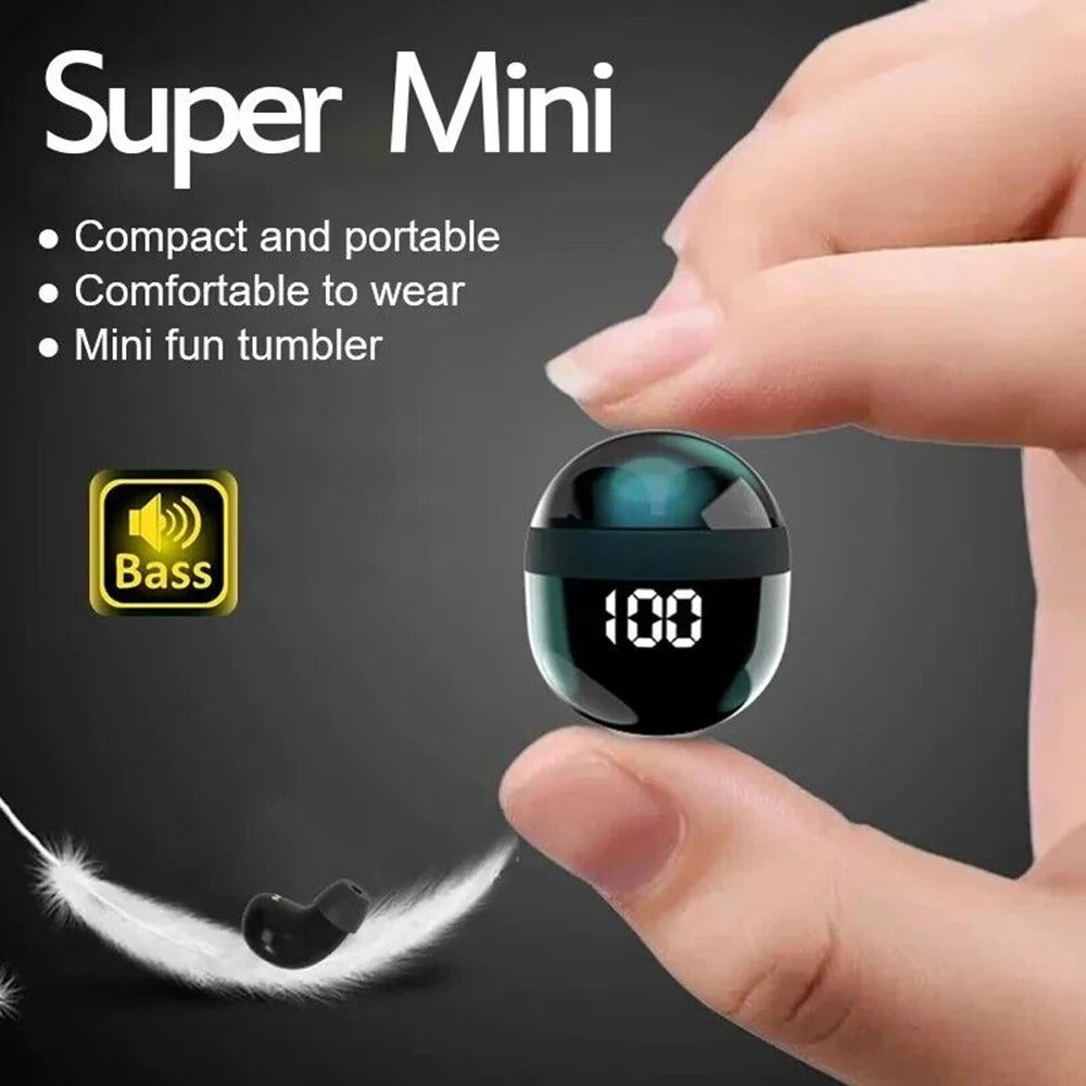 SK18 Mini Cuffie Invisibili Wireless Bluetooth 5.3 Con Microfono Cancellazione Del Rumore HD Per Dormire Con Bassi