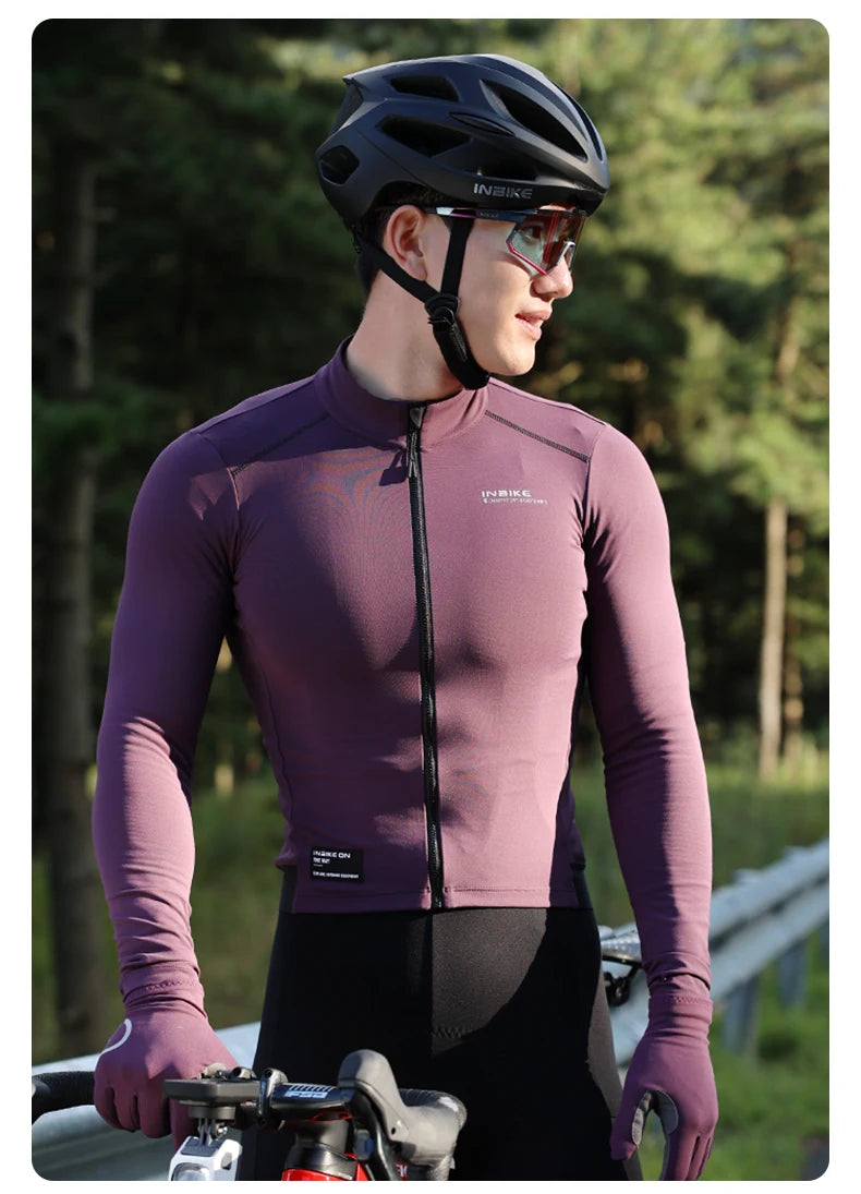 Maglia Uomo Maniche Lunghe in Pile Termico Inbike 2025 per MTB Autunno Inverno Abbigliamento Ciclismo