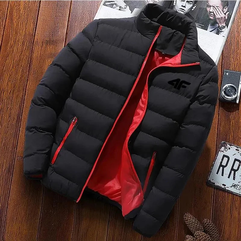 Giacca Invernale da Uomo 2024 Poliestere Caldo e Leggero Colletto alla Coreana Moda Casual Business