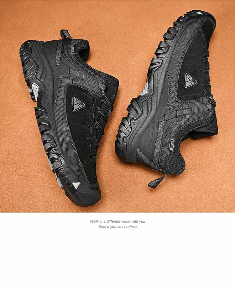 HikeUp Scarpe Da Trekking Uomo In Pelle Resistente Alta Qualità Con Suola In Gomma Per Esterni