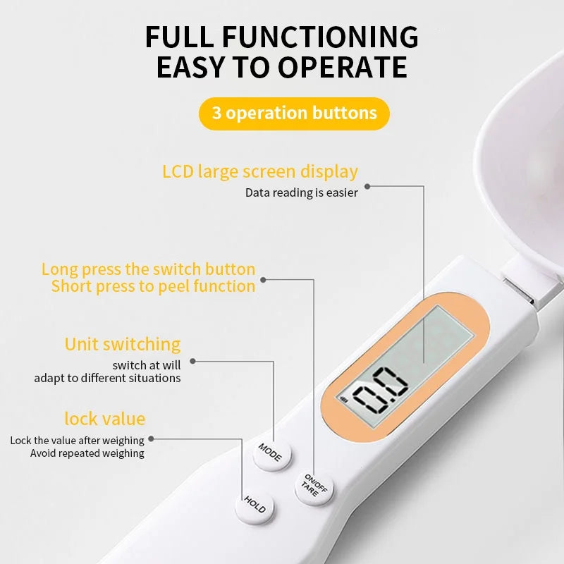 Mini Cucchiaio Bilancia Da Cucina Digitale Con Display LCD Per Alimenti Da 0,1 A 500g Misurazione Del Peso
