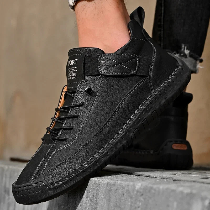 Scarpe In Pelle Cucite A Mano Uomo Scarpe Casual Da Passeggio Antiscivolo Leggere Esterno Taglia 47 48 Mocassini Slip On
