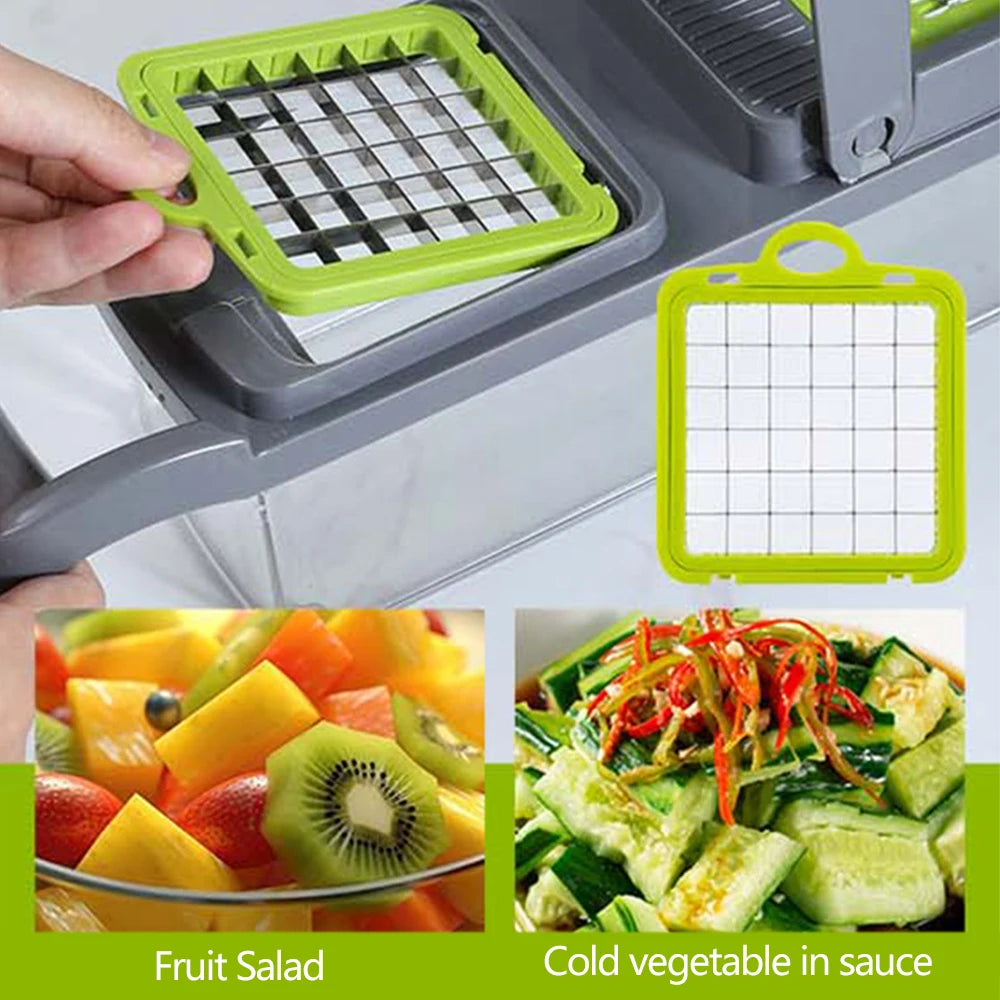 Tritatutto Multifunzionale 14 16 In 1 Per Verdure Cipolla Manico Ergonomico Griglia Per Alimenti Affettatrice Da Cucina