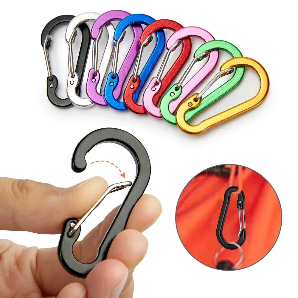 Moschettone Clip Set Sei Dodici Pezzi Turistico Piccoli Ganci Pesca All'aperto Campeggio Ciclismo Portachiavi Fibbie