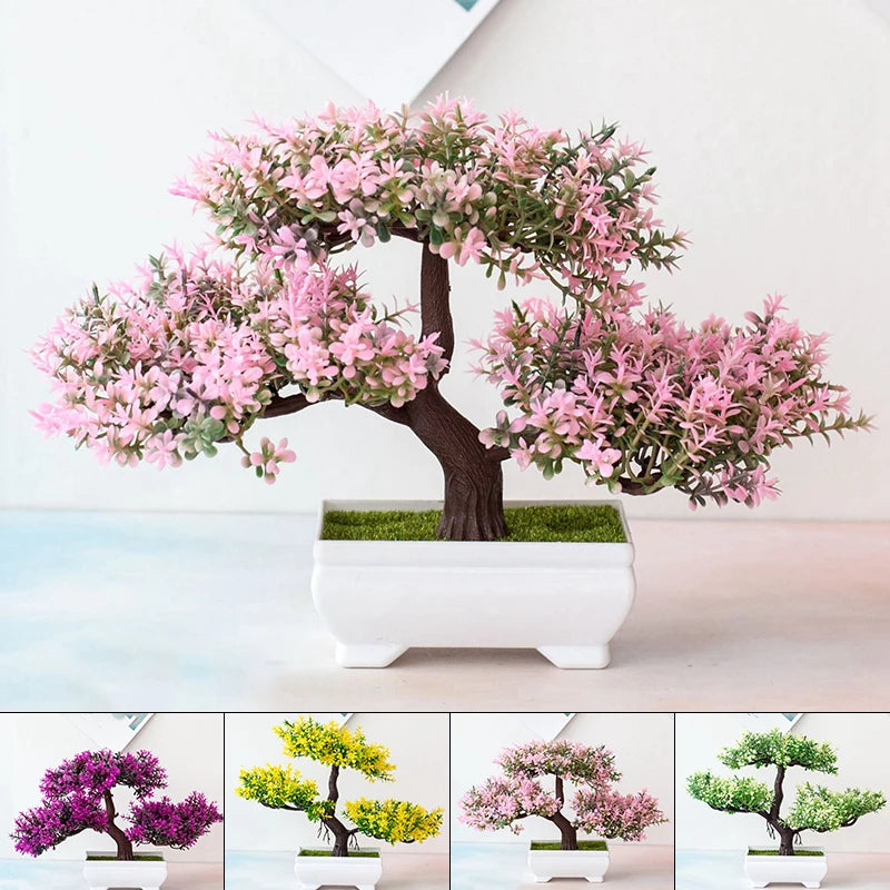 Piante Artificiali Bonsai Piccolo Albero In Vaso Con Fiori Decorativi Per Tavolo Casa Giardino E Decorazione Per Hotel