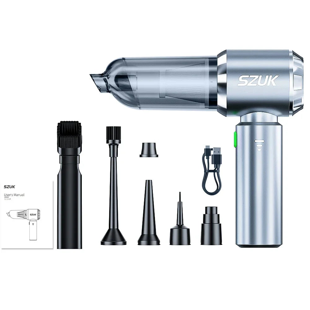 SZUK Aspirapolvere Senza Fili per Auto e Casa Potente 18000 Pa Mini Portatile Contenitore da 0,5 L