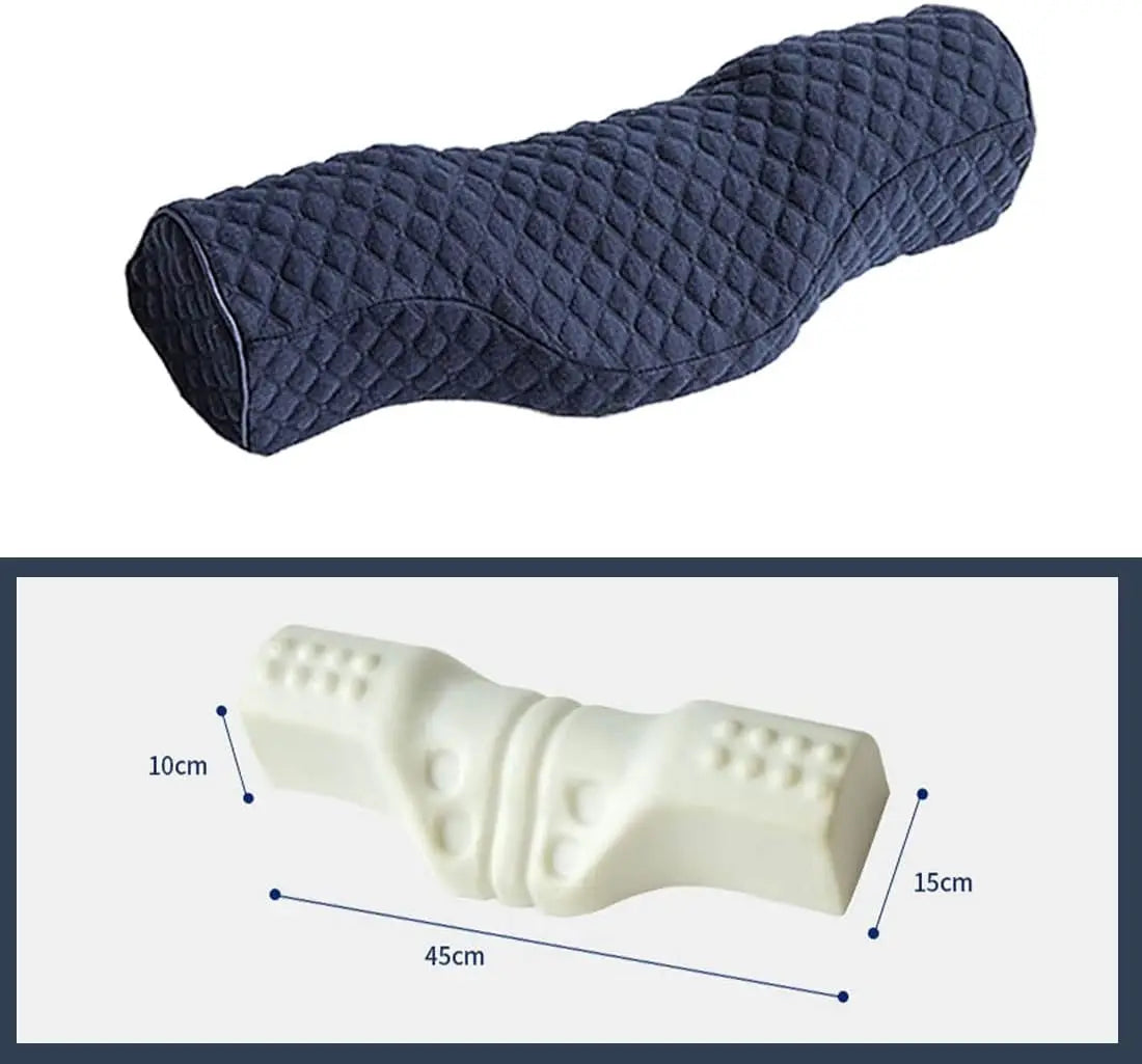 Cuscino Cervicale Memory Foam Ergonomico Ortopedico per Dormire di Fianco Contorno Collo e Testa Cuscini da Letto
