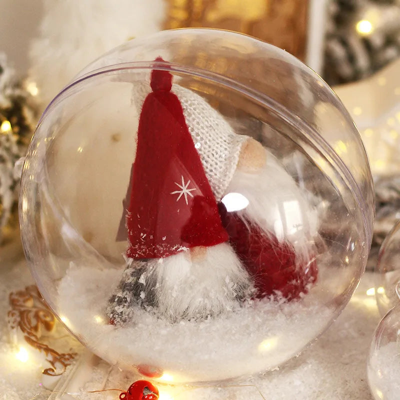 Palline Natalizie Trasparenti In Plastica 10 Pz Per Albero Di Natale Decorazione Casa Regalo Di Nozze