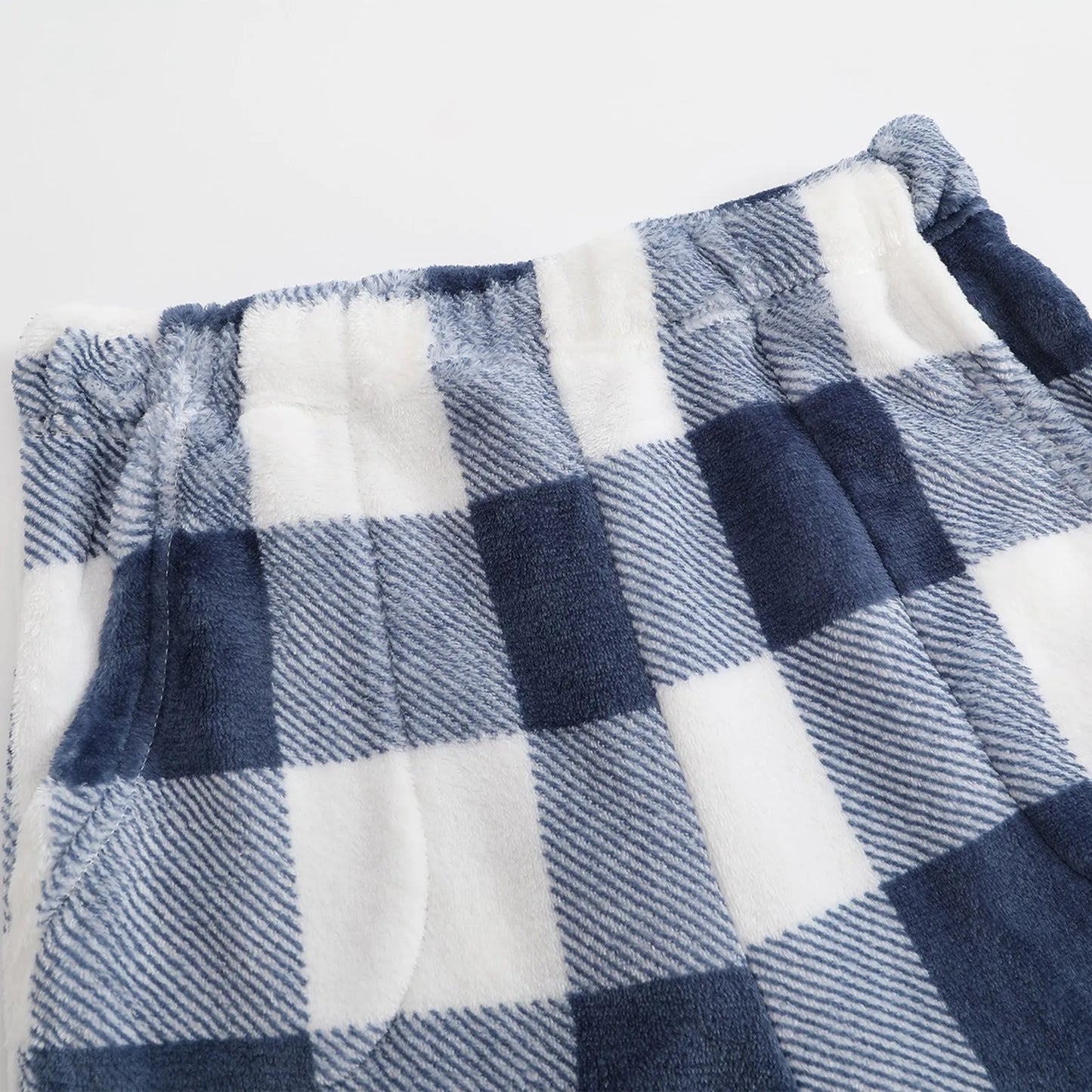 Pantaloni Del Pigiama Da Donna Con Vita Elastica E Scozzesi In Pile Morbidi Con Tasche Peluche