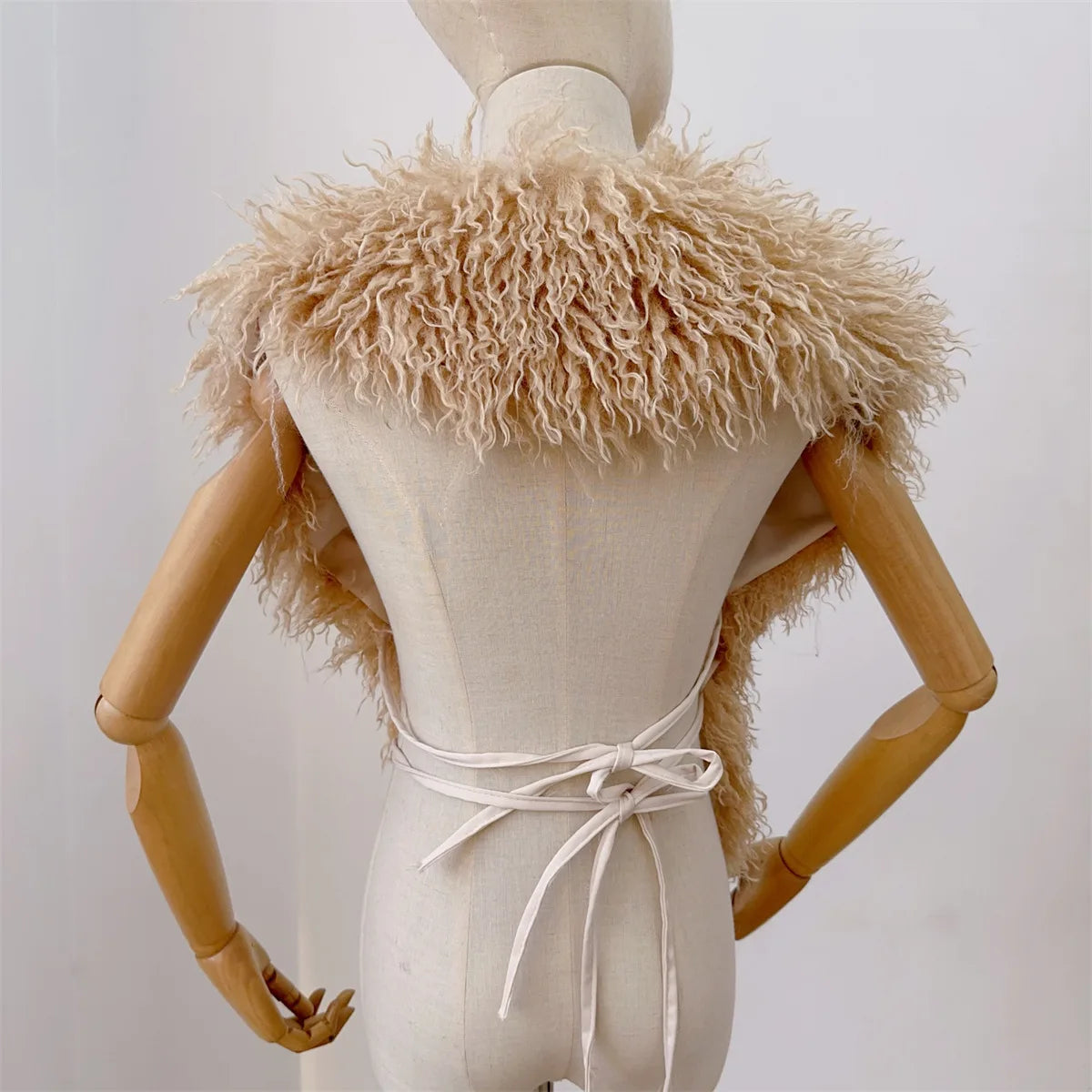 Lanmrem 2025 Gilet Pelliccia Sintetica Donna Imitazione Shearling Chic Autunno Inverno Abbigliamento 2DB4916