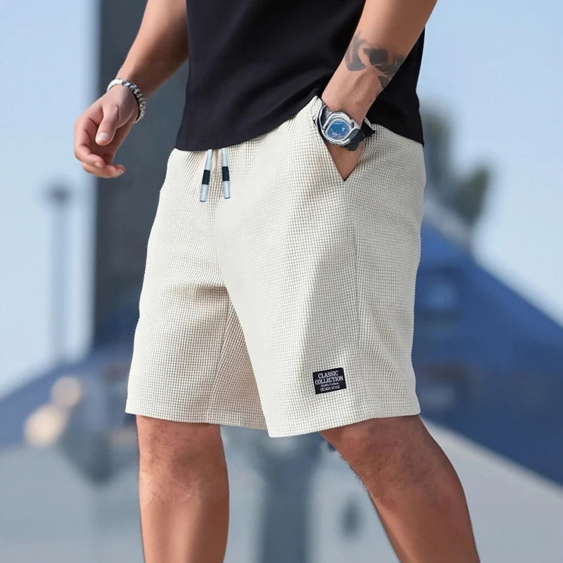 Pantaloncini Da Uomo Sportivi E Casual Con Tessuto Strutturato Traspirante Ideali Per Abbigliamento Giornaliero