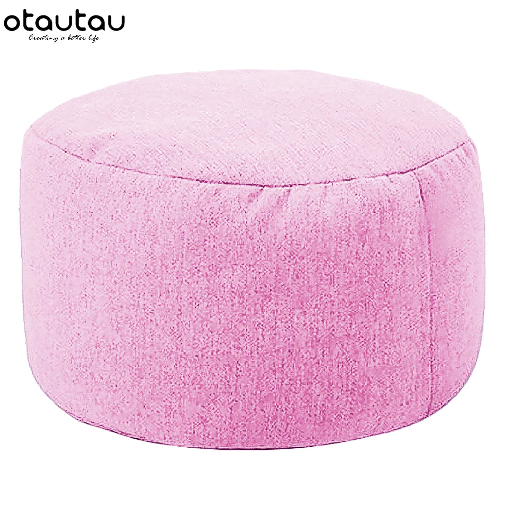 Sgabello Rotondo Diametro 30 Cm Altezza 20 Cm Pouf In Lino Ottomano Con Imbottitura Poggiapiedi Tatami Futon Puff JD001