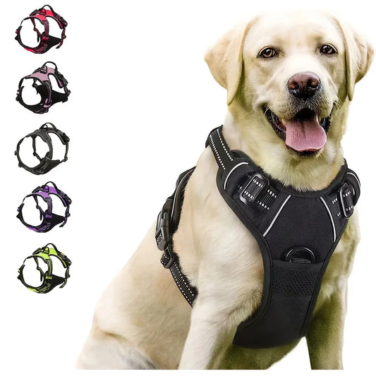 Pettorina Per Cani Senza Tirare Con Clip Frontale Riflettente Resistente Facile Da Controllare Per Cani Di Taglia Grande