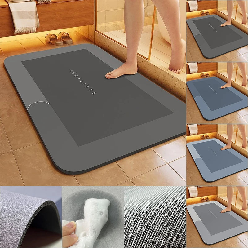 Tappetino Diatomite Super Assorbente Per Bagno Antiscivolo Asciugatura Rapida Lavabile 1Pezzo Zerbino Decorazione Casa