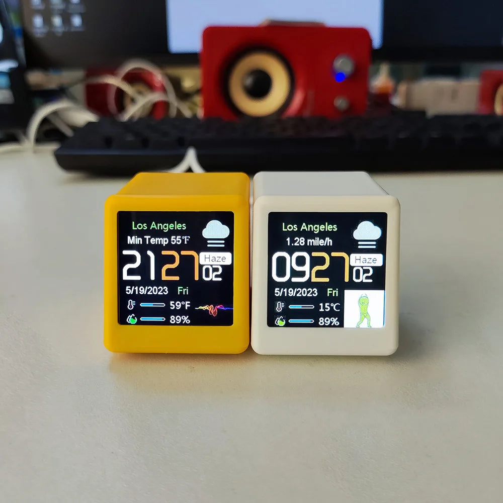 Orologio Digitale Da Tavolo Con Stazione Meteorologica WiFi Temperatura Umidità E Previsioni Meteo Per Arredamento