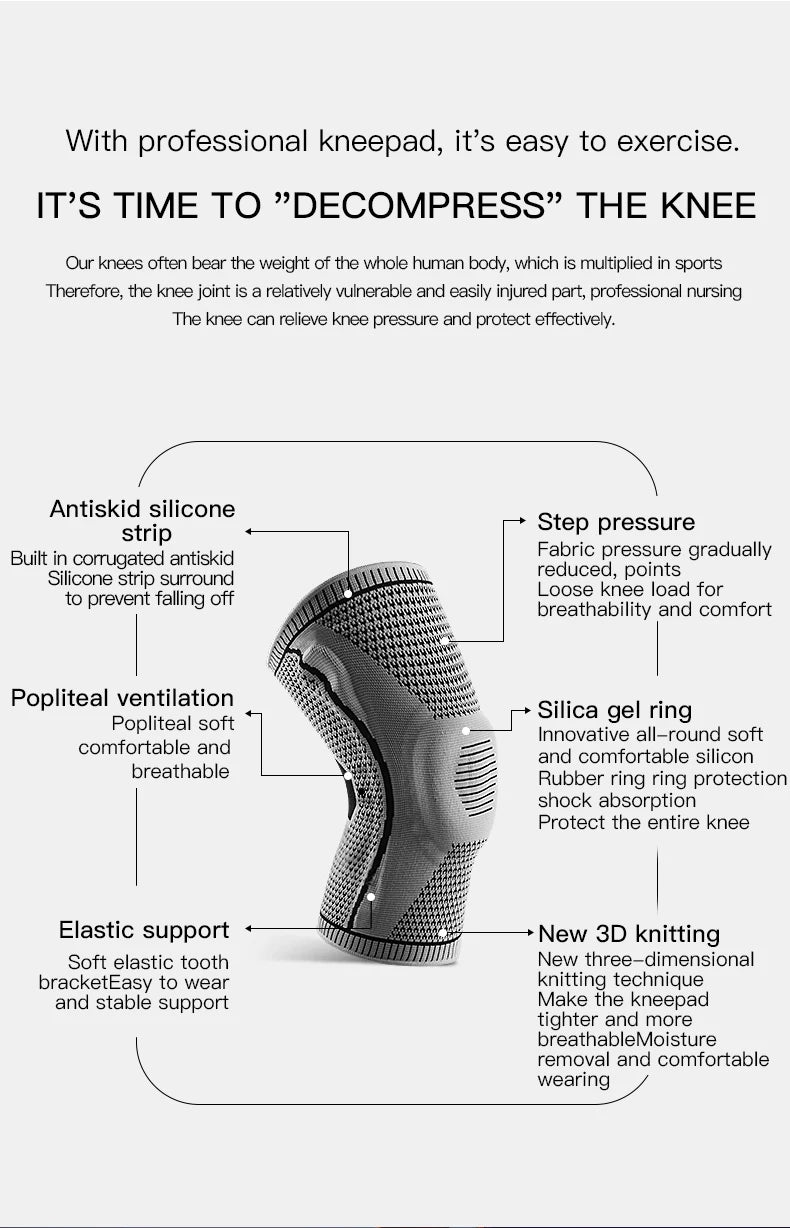 Mezza Ginocchiera Cinghia Patella Supporto Mediale Protezione Menisco In Silicone Sport Universale Per Basket E Corsa