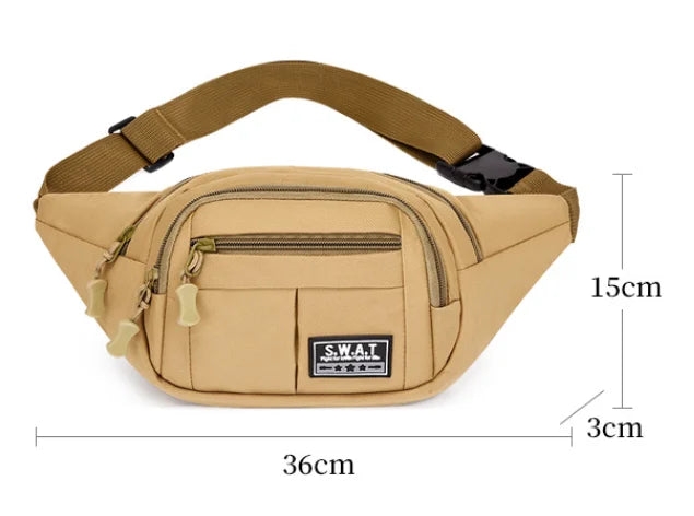 Nuovo Marsupio da Uomo Multistrato con Quattro Cerniere Borsa da Petto per Sport Outdoor e Tempo Libero