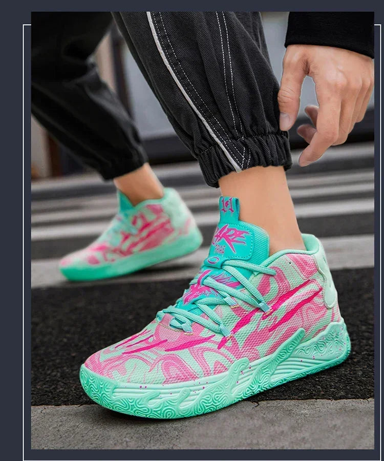 Scarpe Da Basket Da Uomo Allenamento Sul Campo Traspiranti In Mesh Antiscivolo Mid Cut Design Lussuoso