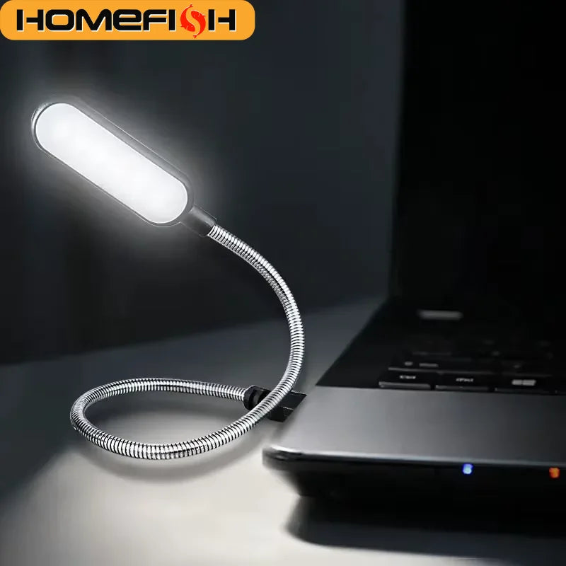 Homefish Lampada LED USB Mini Flessibile Lettura Notturna Portatile per Power Bank Laptop Notebook PC