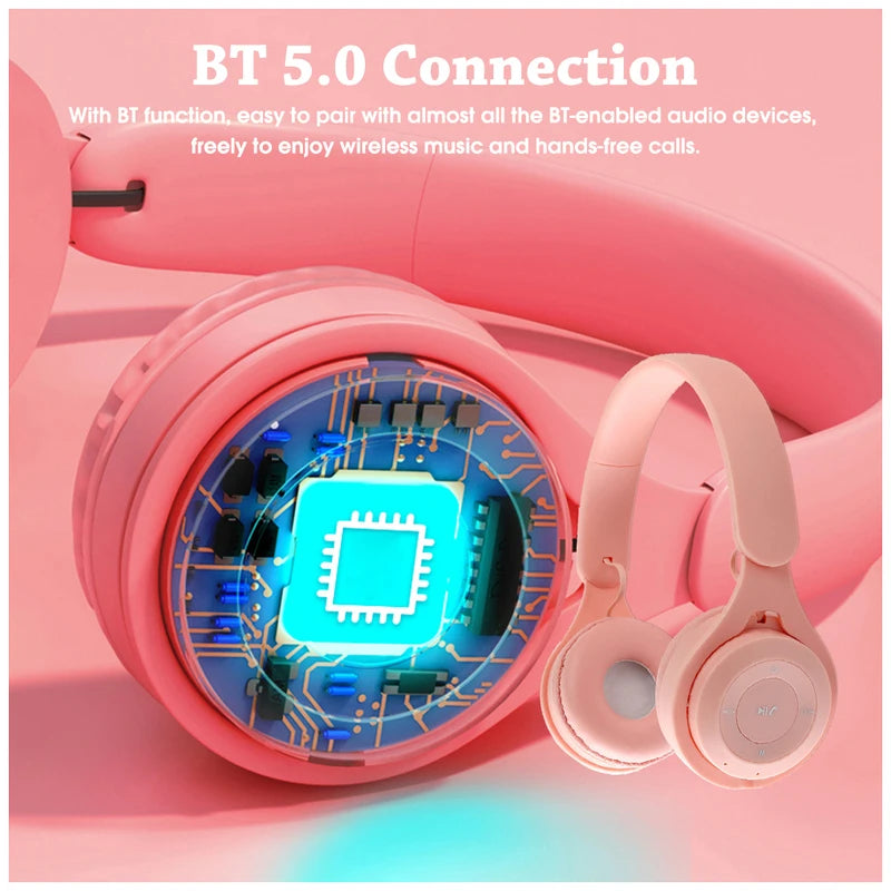 Cuffie Bluetooth Senza Fili Da Gaming Con Microfono Fascia Stereo Macaron Per Tablet E Smartphone