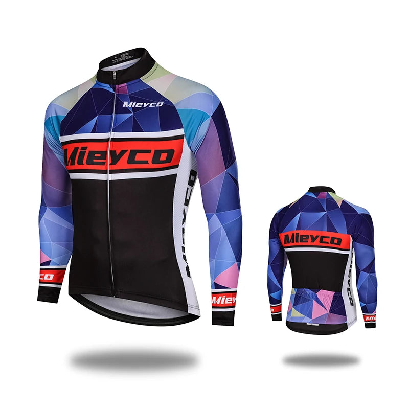 MIEYCOM Abbigliamento Ciclismo Uomo Maniche Lunghe Giacca Traspirante Protezione Solare MTB Corsa Primavera Autunno