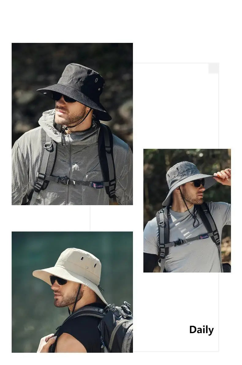 Cappello Da Pescatore Estivo Da Uomo Con Tesa Larga Protezione Solare Per Esterno Escursionismo Equestre
