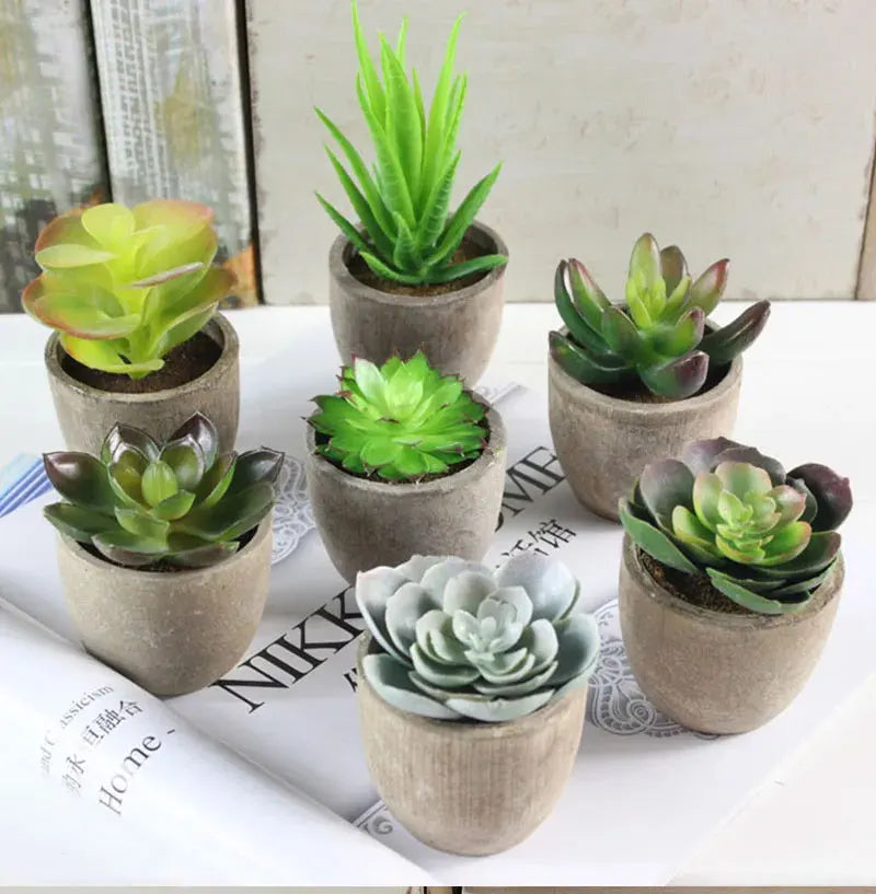 Mini Piante Succulente Artificiali Sempreverdi In Vaso Piccolo Per Ufficio Casa Decorazioni Da Tavolo Fiori Finti