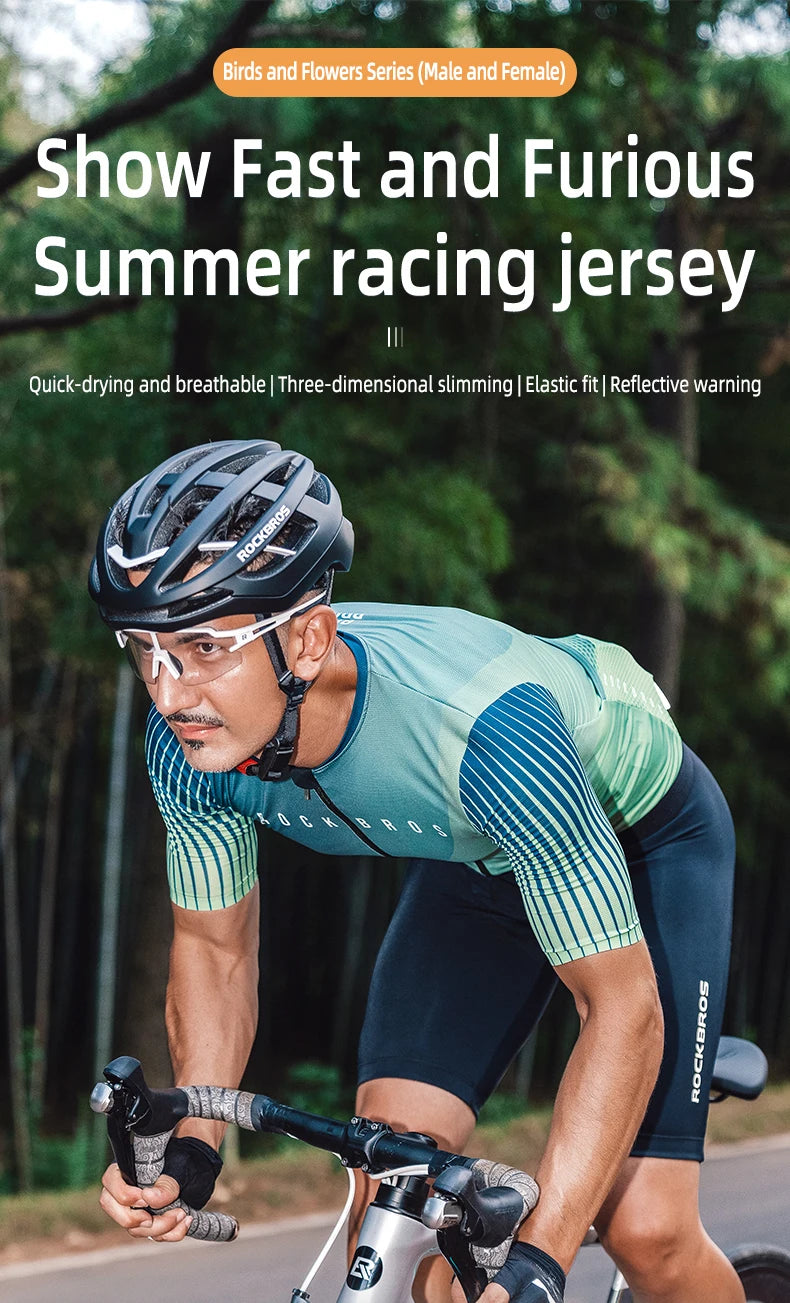 Maglia Da Ciclismo RockBros MTB Uomo Abbigliamento Estivo Traspirante Con Cerniera YKK Alta Qualità