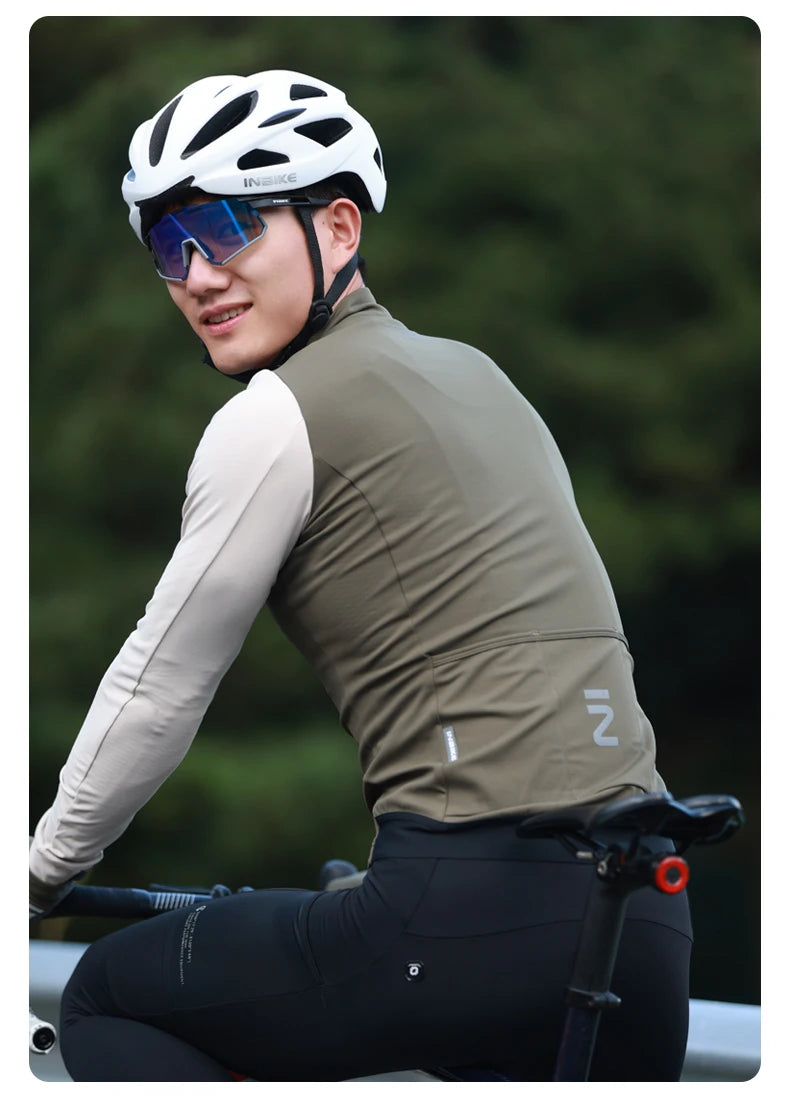 Maglia Da Ciclismo Uomo Slim Fit Invernale Manica Lunga Termica In Pile Con Zip Integrale Per Bici Abbigliamento Freddo