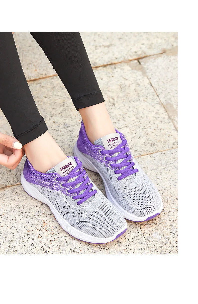 Scarpe Da Ginnastica Da Donna Vulcanizzate Air Mesh Morbide E Leggere Con Plateau Basso Da 1 A 3 Cm Lacci Scarpe Casual