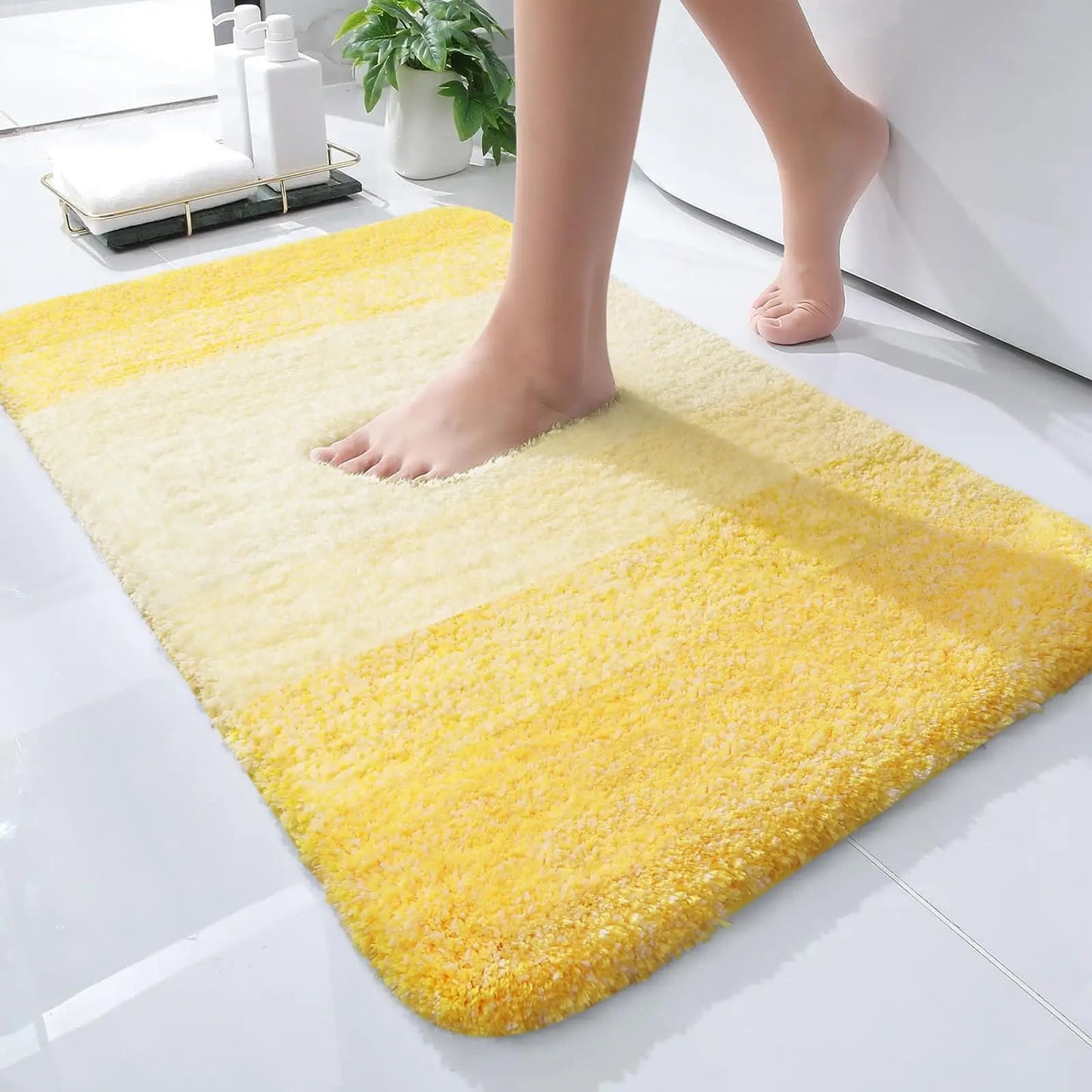 Kitinjoy Tappeto Da Bagno In Microfibra Assorbente Morbido Antiscivolo Shaggy Lavabile In Lavatrice