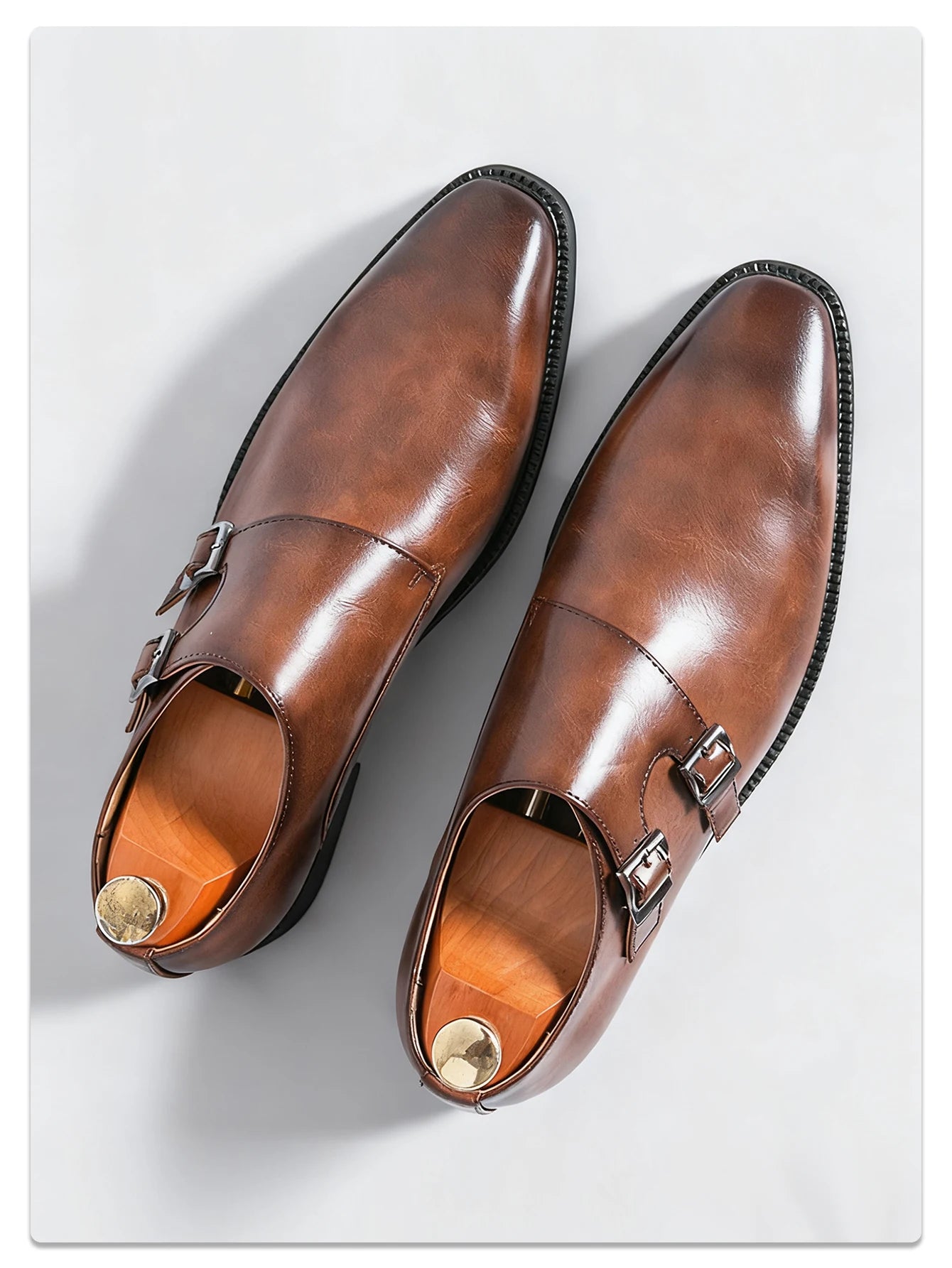 Scarpe Classiche Da Uomo In Pelle Monaco Con Abito Retrò Con Fibbia A Punta Oxford Da Uomo Comode