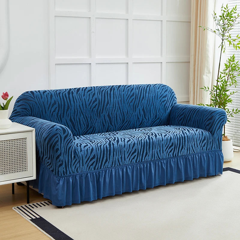 1pc Gonna Onda Cationica Copridivano Fodera per Divano Jacquard Elastico All-inclusive Protezione per Divano Regolabile Antiscivolo Universale