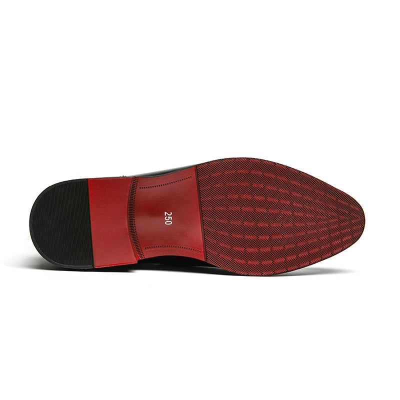 Stivaletti Chelsea Uomo Slip On Con Punta Tonda E Suola Rossa In PU Spedizione Gratuita Taglia 38 46 Scarpe Da Uomo