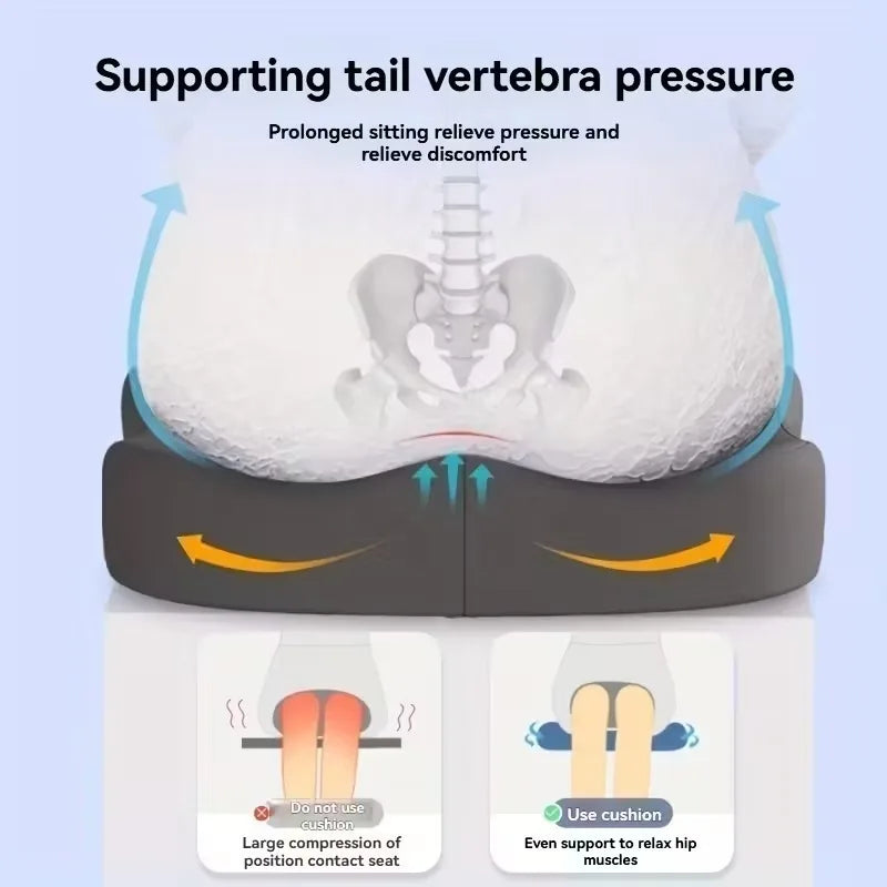 Cuscino del sedile in memory foam per auto e ufficio Supporto lombare per l'anca Correttore di postura Cuscino per sedia per studenti comfort e traspirante