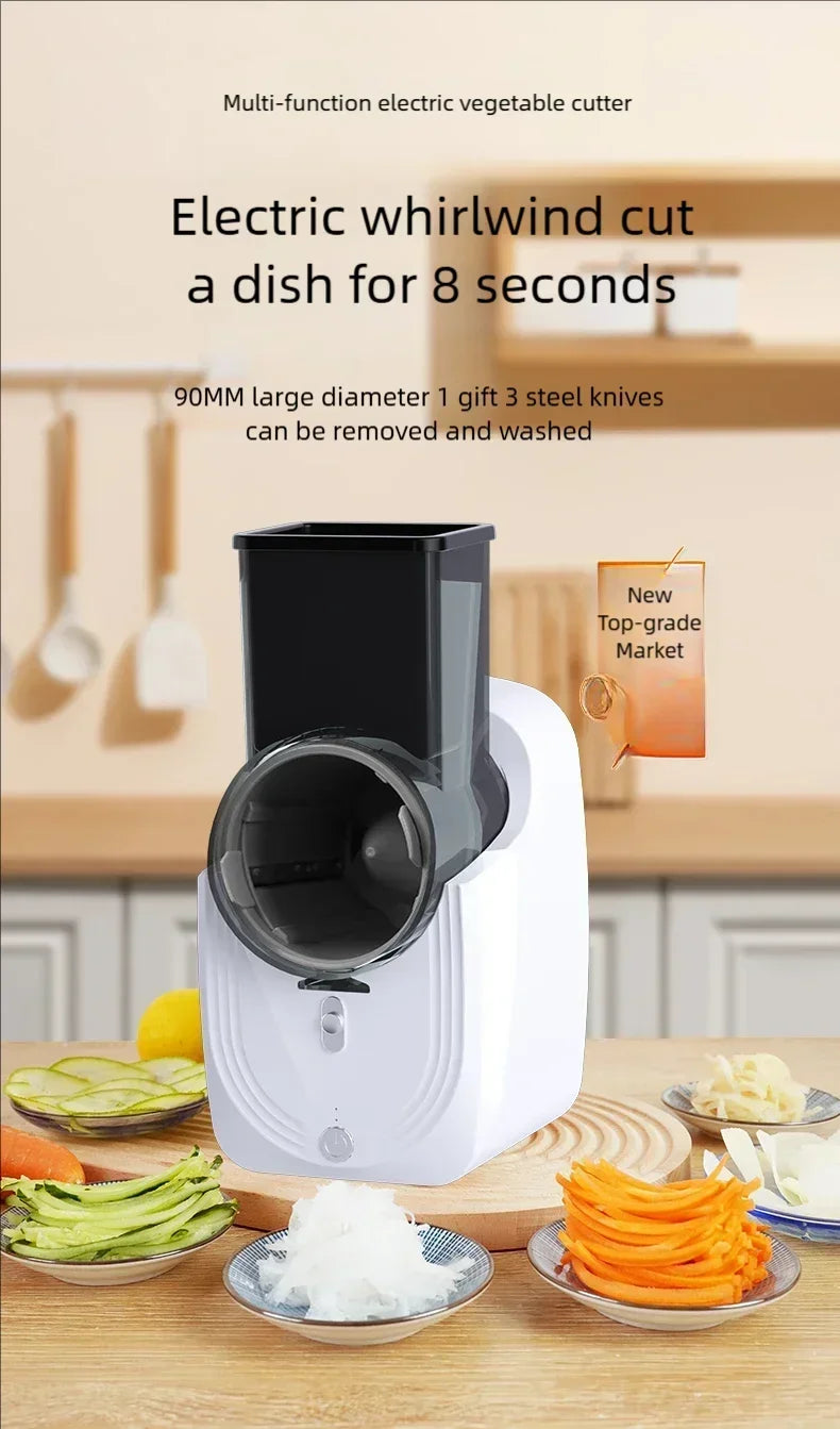 Affettatrice Di Verdure Multifunzione Per Cucina Domestica Elettrica Con Trituratore Automatico
