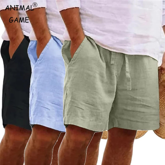 Nuovi Pantaloni Corti Estivi Leggeri Da Uomo In Cotone Tinta Unita Per Spiaggia Outdoor Traspiranti